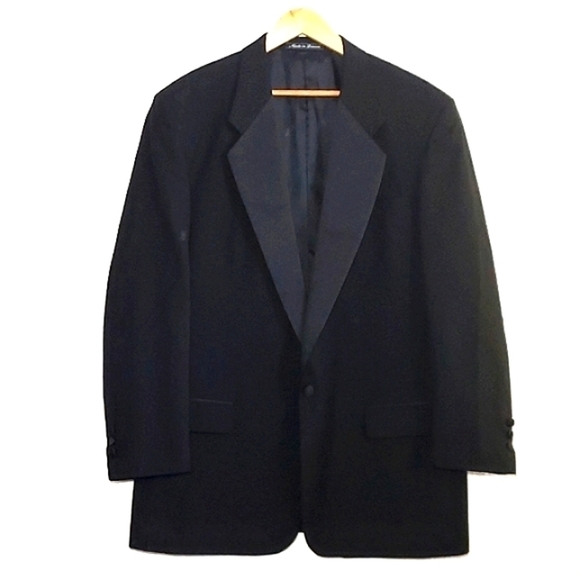 Pierre Balmain Vintage Sport Coat 100% Wool Black Size 44 Long - Picture 1 of 16
